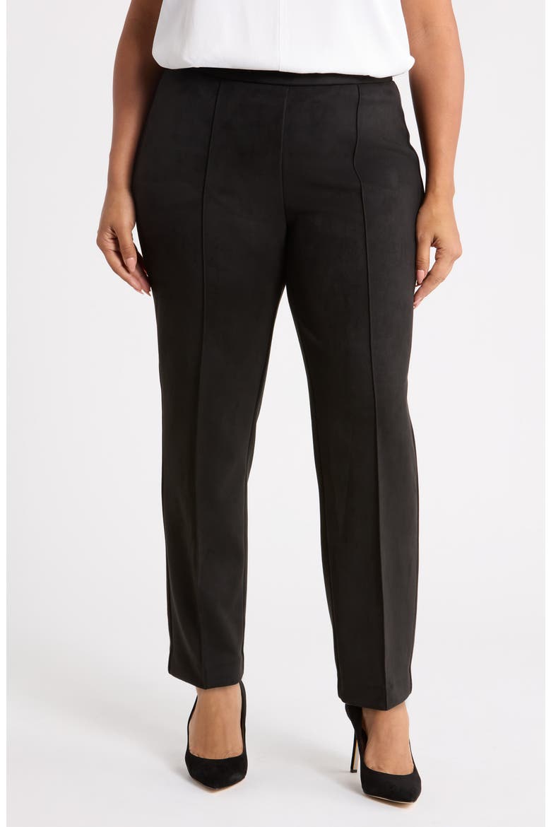 Pintuck Straight Leg Ankle Pants, Main, color, ANNE BLACK