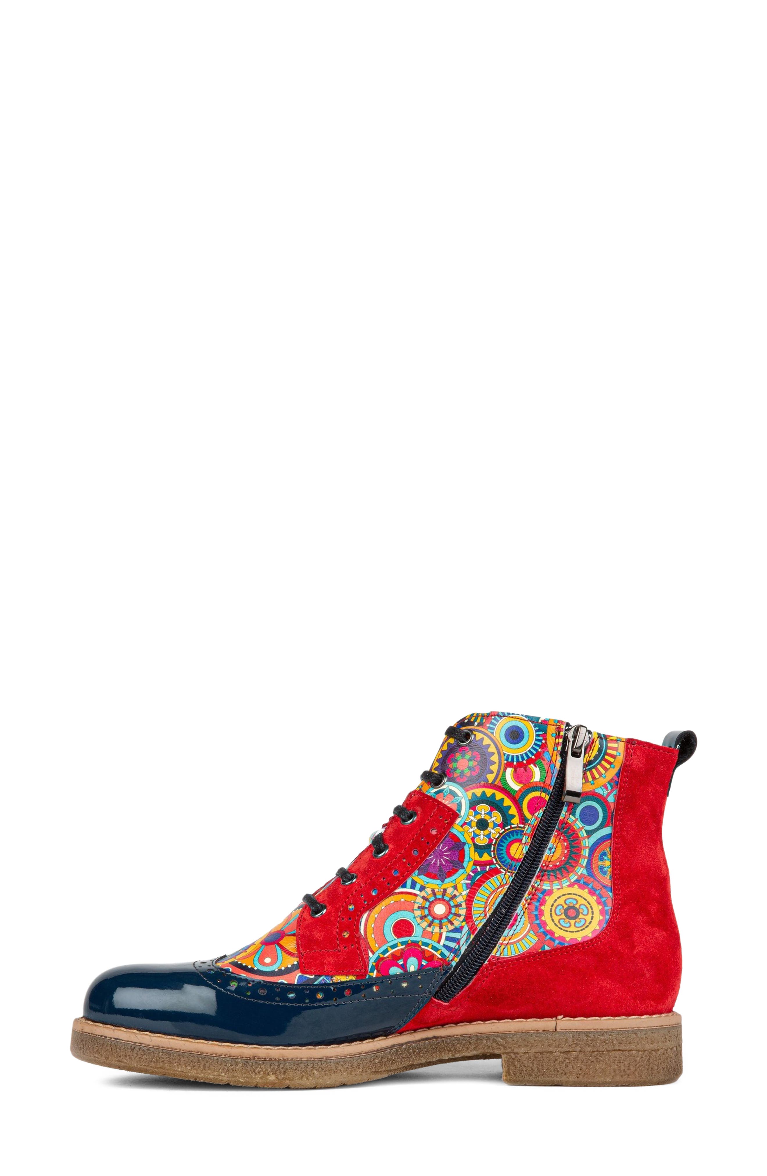 Hatter Boot, Alternate, color, BLUE/ RED