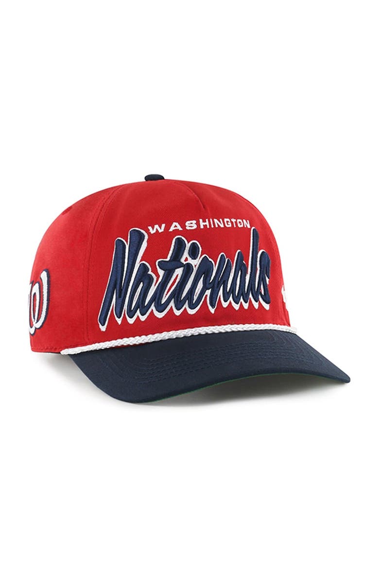 '47 Men's '47 Red Washington Nationals Dropshadow Rope Hitch Adjustable Hat, Main, color, 