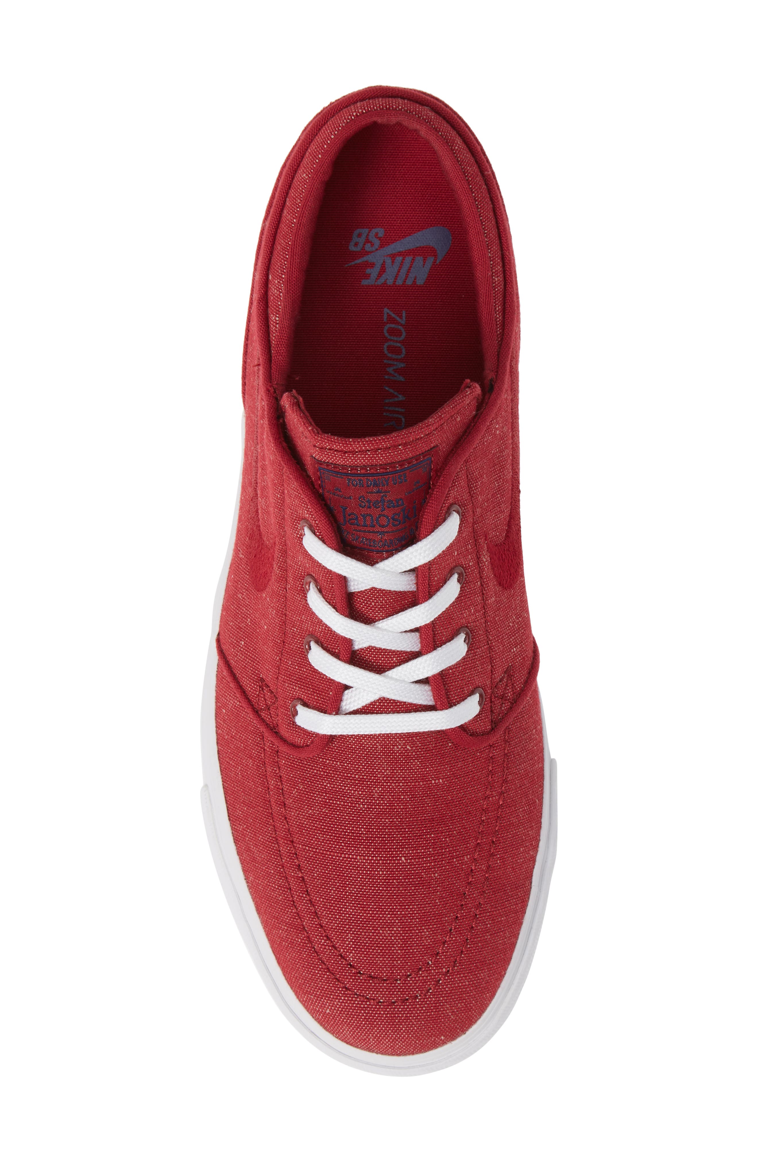 'Zoom - Stefan Janoski SB' Canvas Skate Shoe, Alternate, color, RED CRUSH/ WHITE