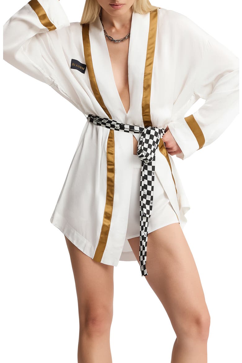 Swn  Love Silk Robe, Alternate, color, White