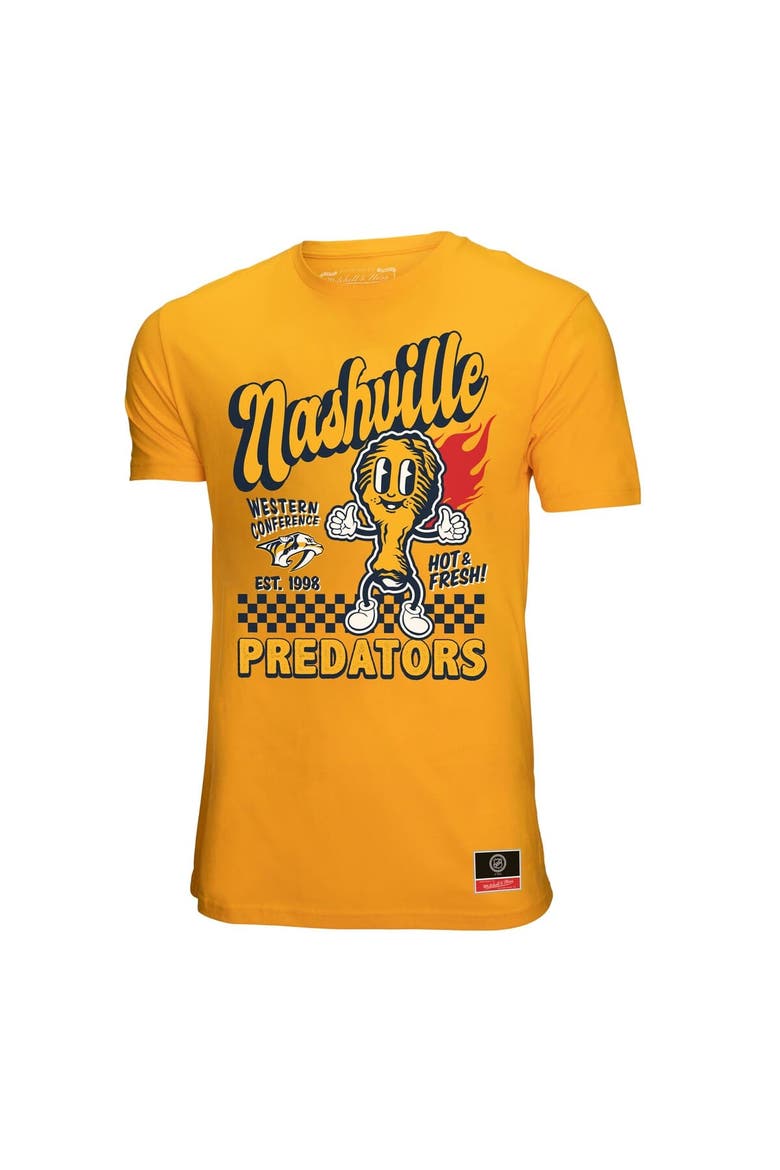 Men's Mitchell & Ness Gold Nashville Predators Local Food T-Shirt, Alternate, color, Gold