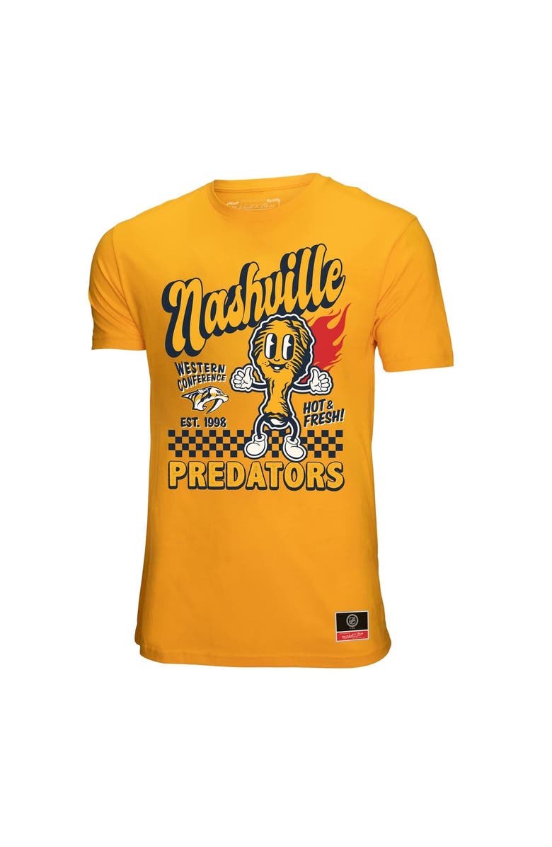 Mitchell & Ness Men's Mitchell & Ness Gold Nashville Predators Local Food T-Shirt, Alternate, color, Gold