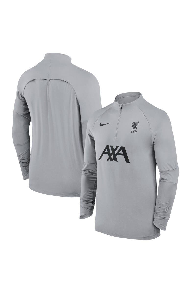 Nike Men's Nike Gray Liverpool 2023/24 Strike Drill Raglan Quarter-Zip Top, Main, color,
