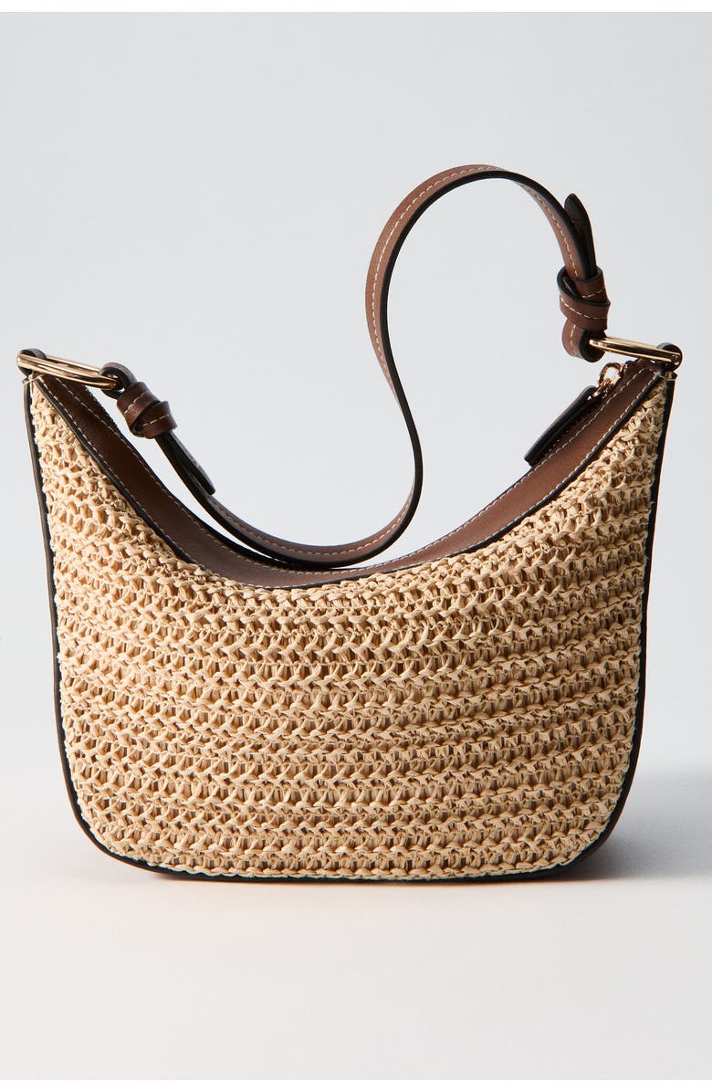 H&M Straw-detail Crossbody Bag, Main, color, Beige