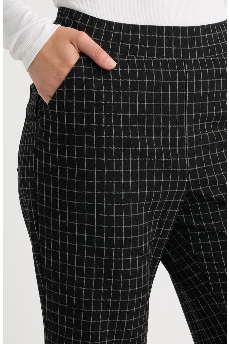 Windowpane Kick Flare Pants, Alternate, color, BLACK/ GREY