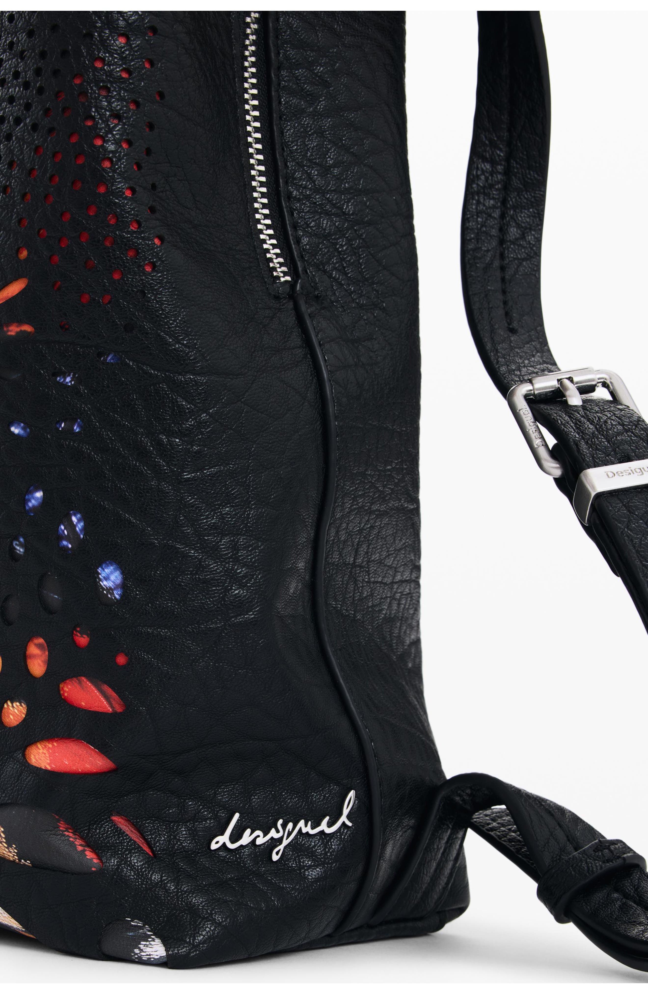 Desigual Mini Convertible Butterfly Backpack, Alternate, color, Black