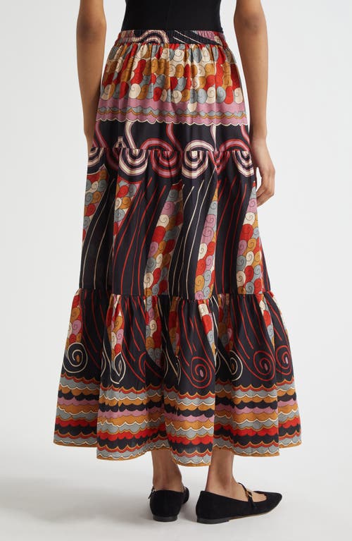 Mille Paola Floral Print Tie Waist Maxi Skirt