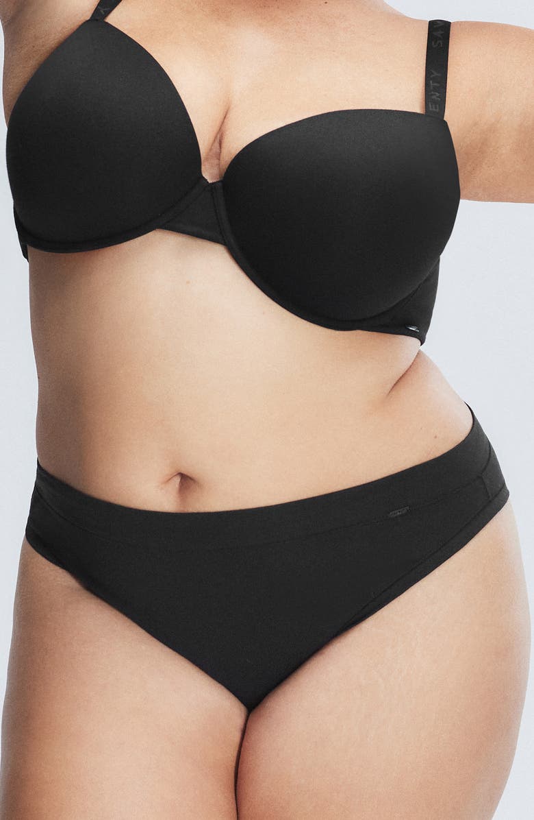 SAVAGE X FENTY Essentials Cotton Blend Cheeky Briefs, Alternate, color, Black Caviar