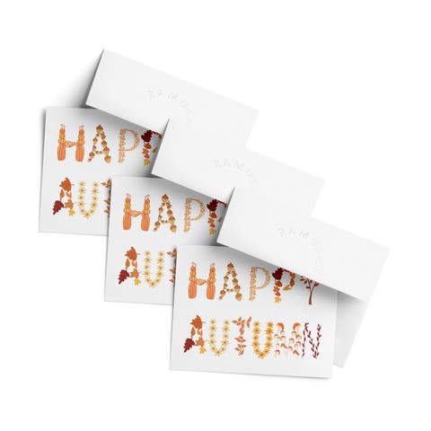 Fall/Halloween Greeting Card Pack Sets (3 ct) Happy Autumn
