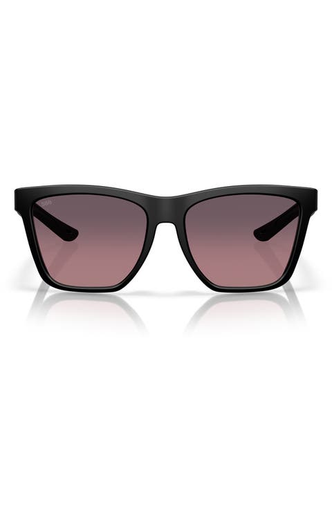 57mm Polarized Rectangular Sunglasses