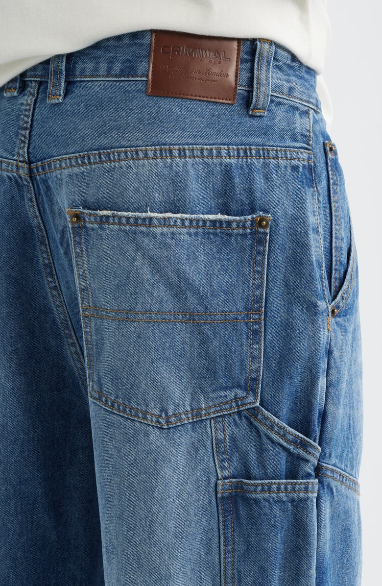 CRIMINAL DAMAGE Franklin Distressed Carpenter Jeans, Alternate, color, Mid Blue