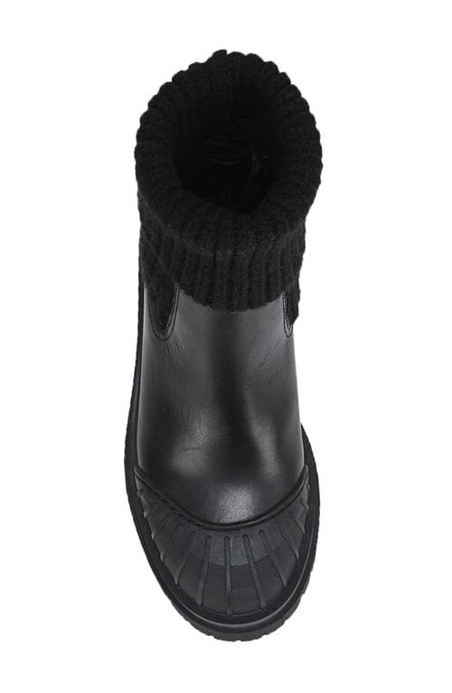 Sam Edelman Steele Knit Chelsea Boot Black Leather In Black