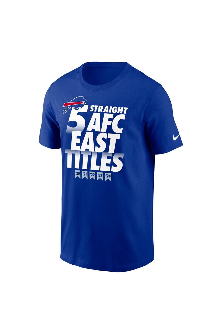 Men's Nike Royal Buffalo Bills Five-Straight AFC East Division Champions Our Time Is Now T-Shirt, Alternate, color, Royal