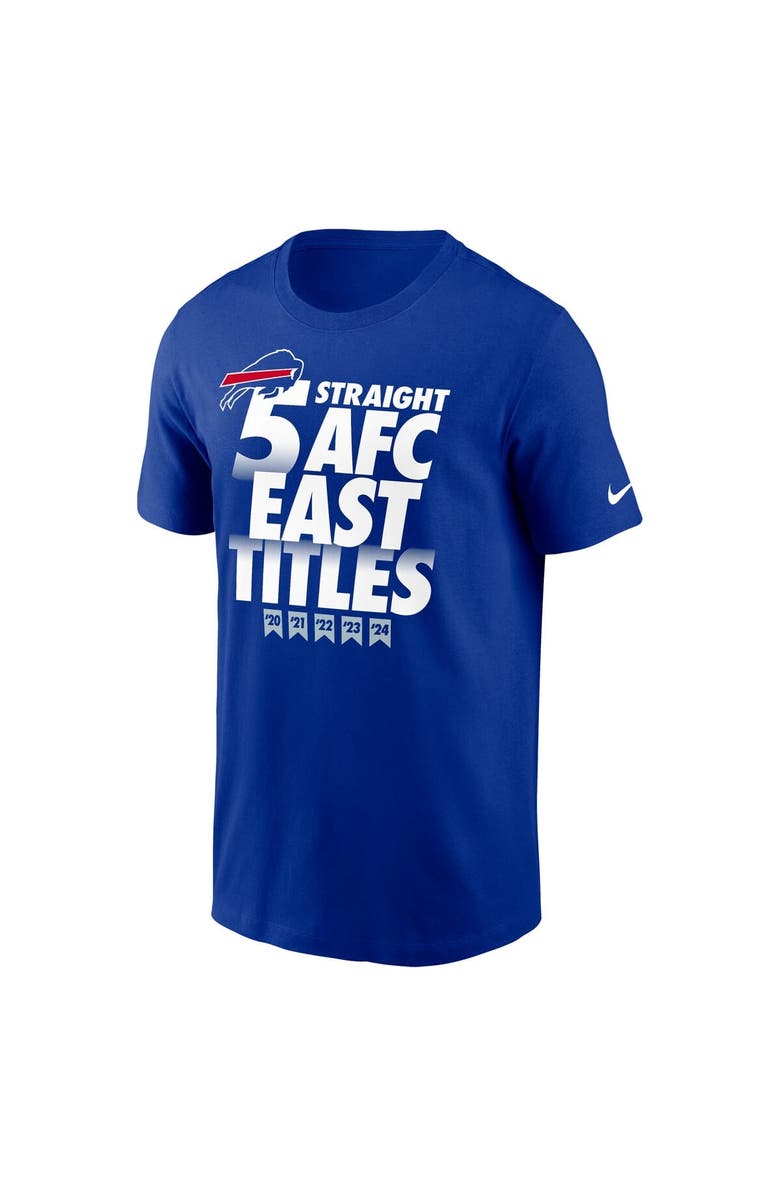 Nike Men's Nike Royal Buffalo Bills Five-Straight AFC East Division Champions Our Time Is Now T-Shirt, Alternate, color, 