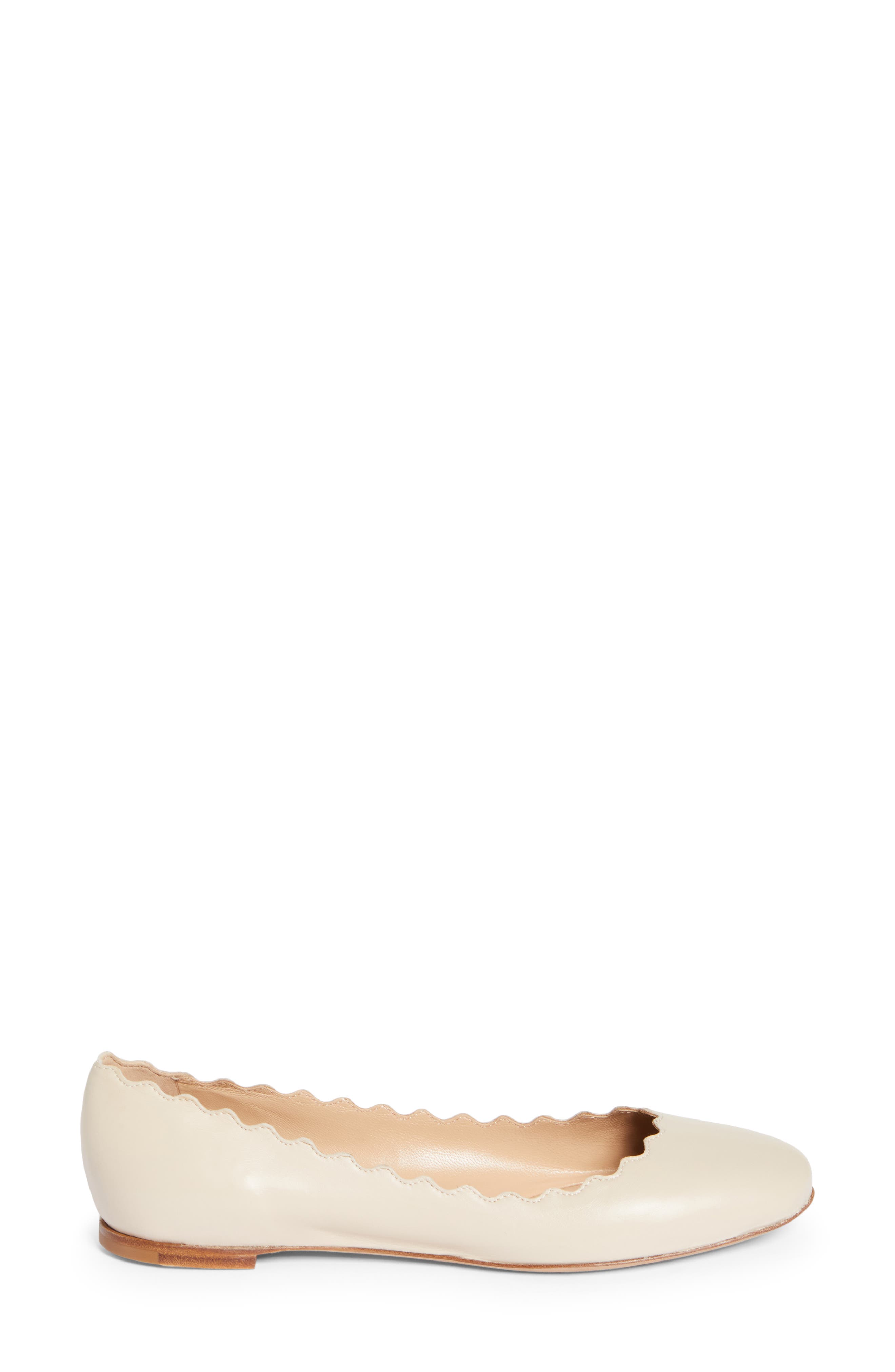 Chloé Lauren Scalloped Ballet Flat, Alternate, color, 