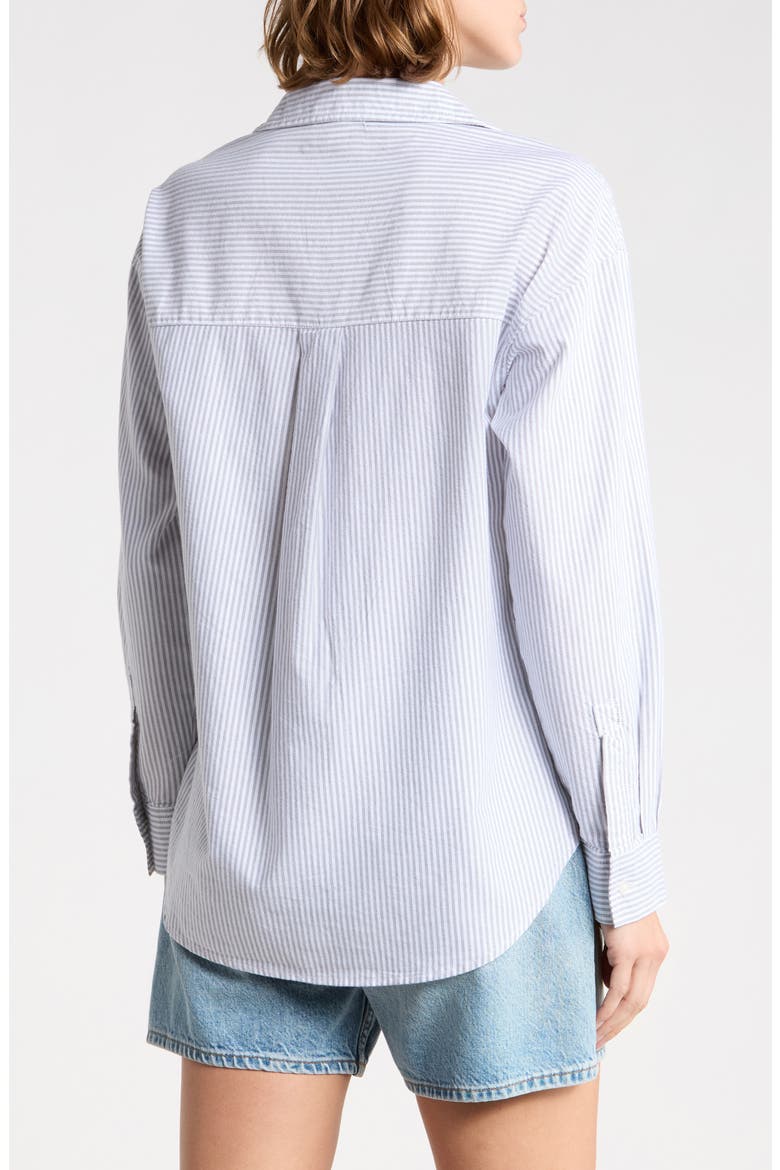 Cidney Oversize Cotton Button-Up Shirt, Alternate, color, SILVER SAGE