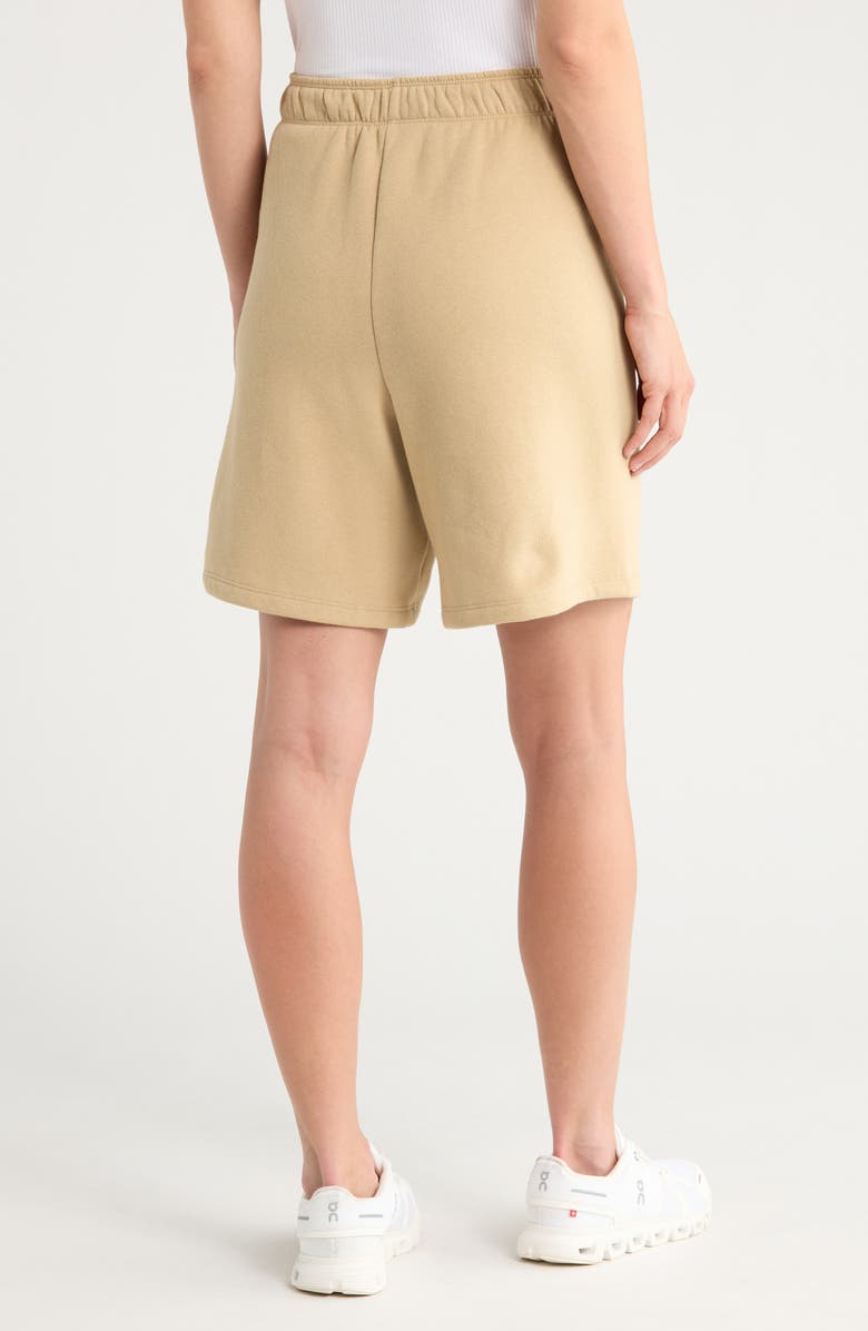 DKNY Relaxed Fit Cotton Blend Shorts, Alternate, color, Travertine