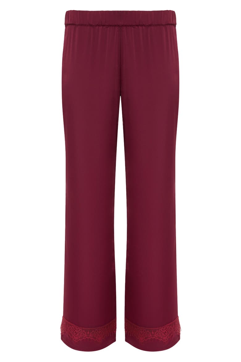 Satin Secrets Lounge Pants, Alternate, color, SPINEL RED