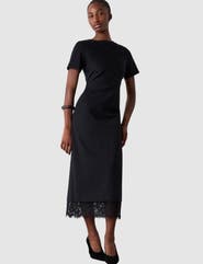 Whistles Ponte Detachable Lace Dress
