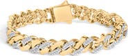 Haus of Brilliance Silver 1/2 Cttw Diamond Cuban Curb Chain Bracelet