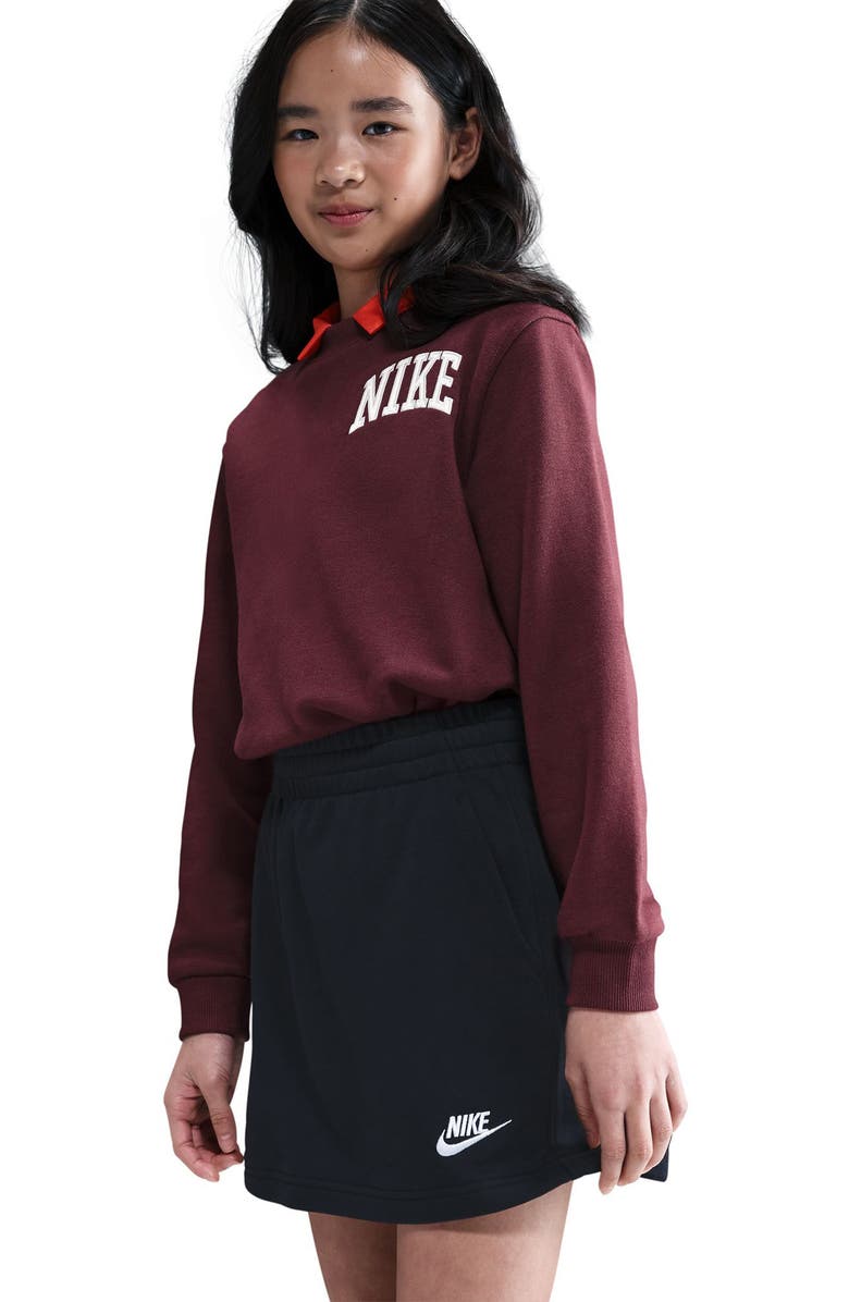 Nike Kids' Sportswear Club Fleece Pull-On Skirt, Alternate, color, Black/ Black/ White