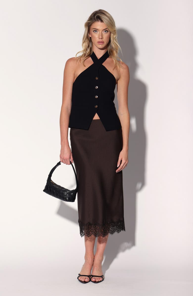 Walter Baker Aurora Woven Leather Mini Shoulder Bag, Alternate, color, Black