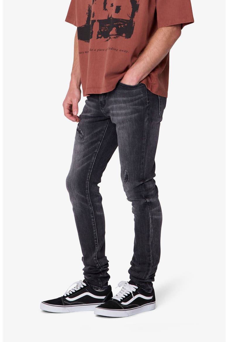 Distressed Skinny Jeans, Alternate, color, VINTAGE BLACK