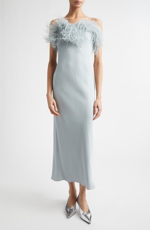 Odette Feathered Crepe Gown
