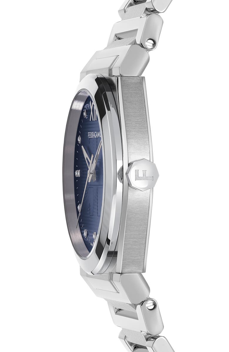 FERRAGAMO Vega Holiday Capsule Diamond Bracelet Watch, 40mm, Alternate, color, Stainless Steel