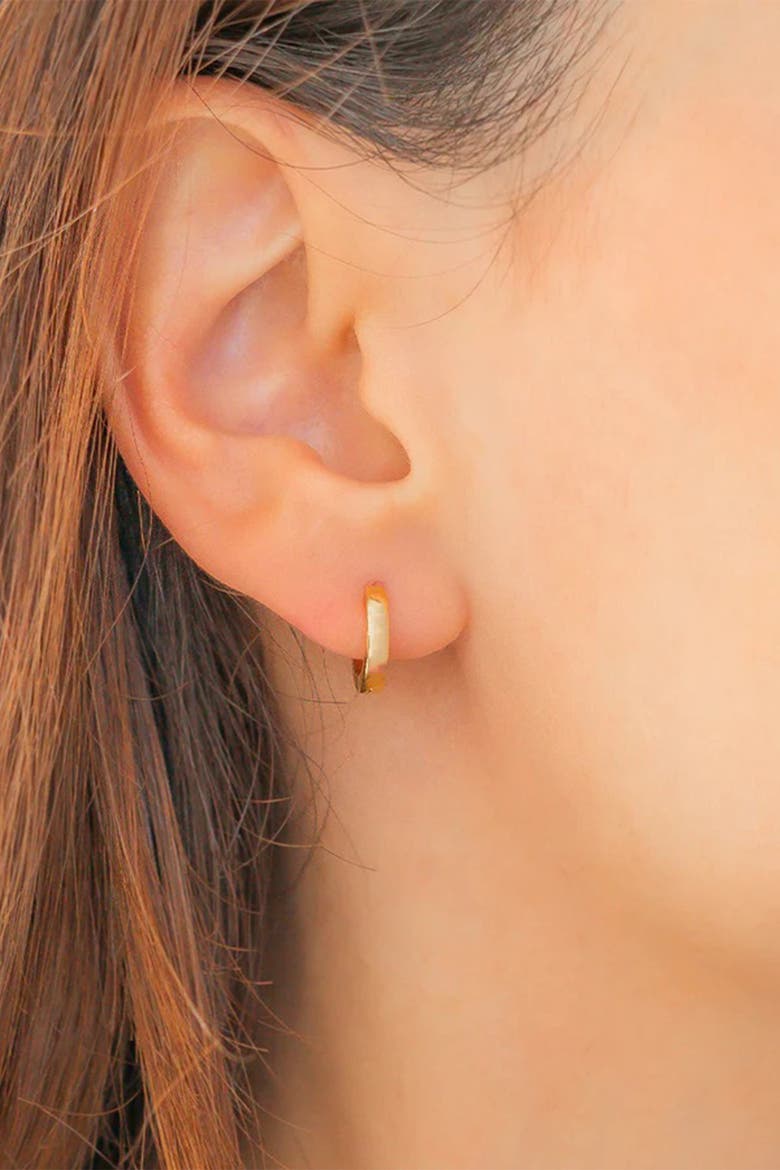 Dainty Huggie Hoop Earrings, Alternate, color, Gold-Tone