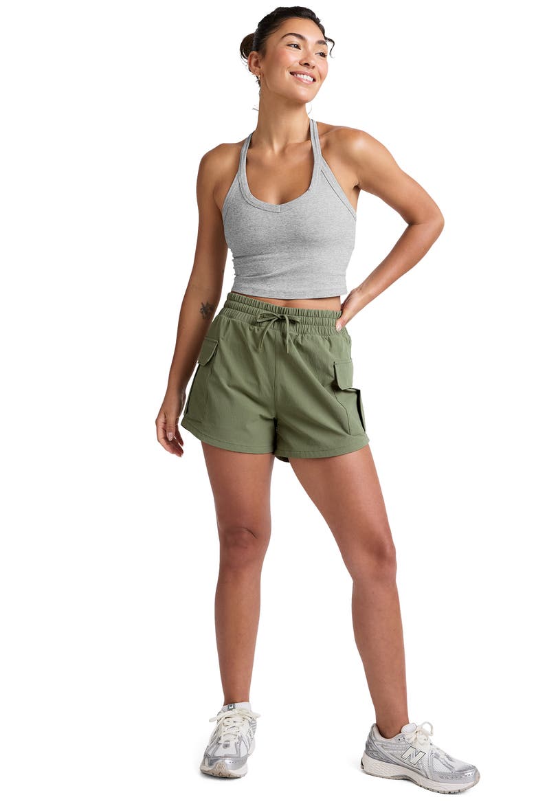 Peak 3-Inch Cargo Shorts, Alternate, color, OLIVE BRANCH