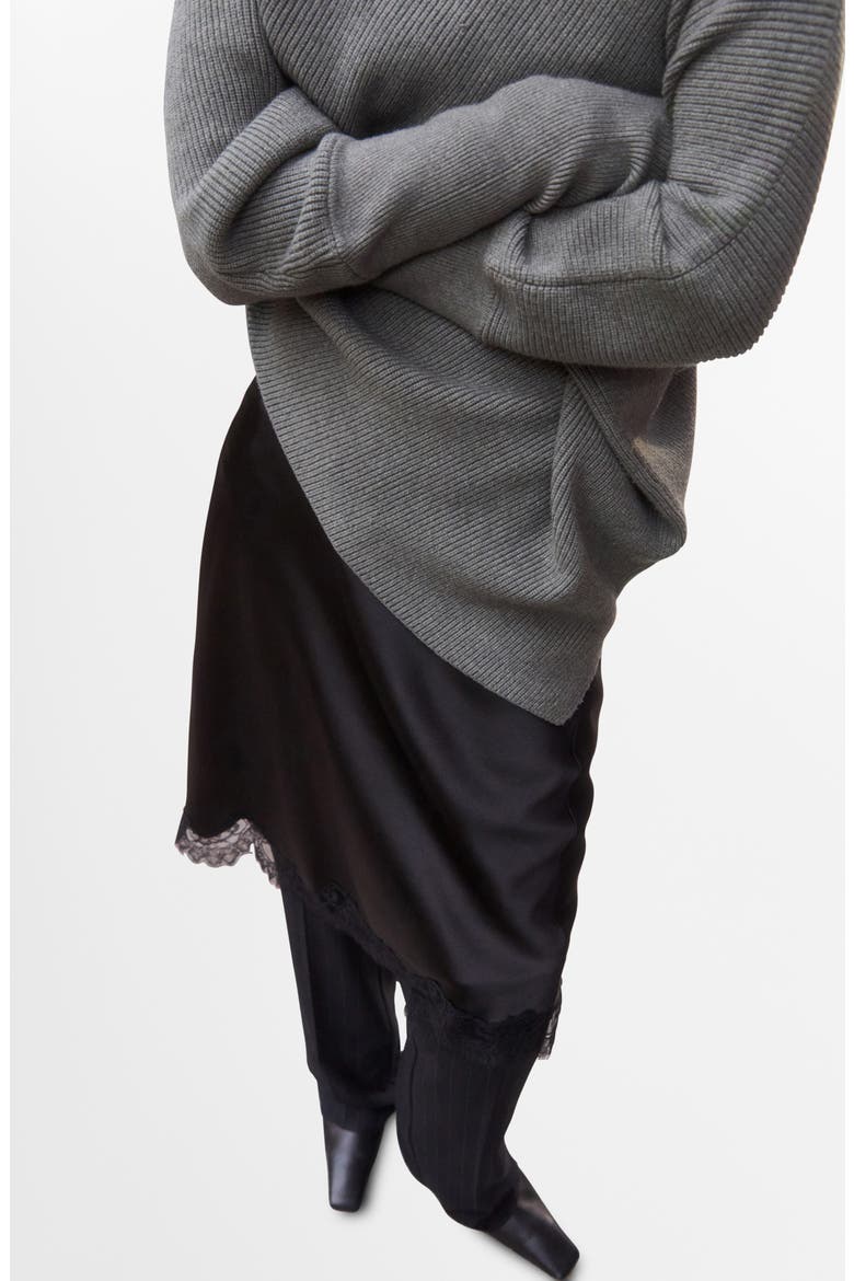 Asymmetric Turtleneck Sweater, Alternate, color, MEDIUM HEATHER GREY