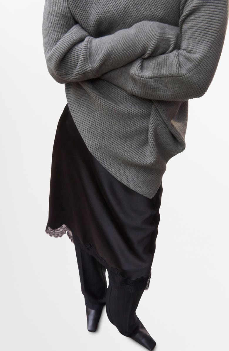 MANGO Asymmetric Turtleneck Sweater, Alternate, color, 