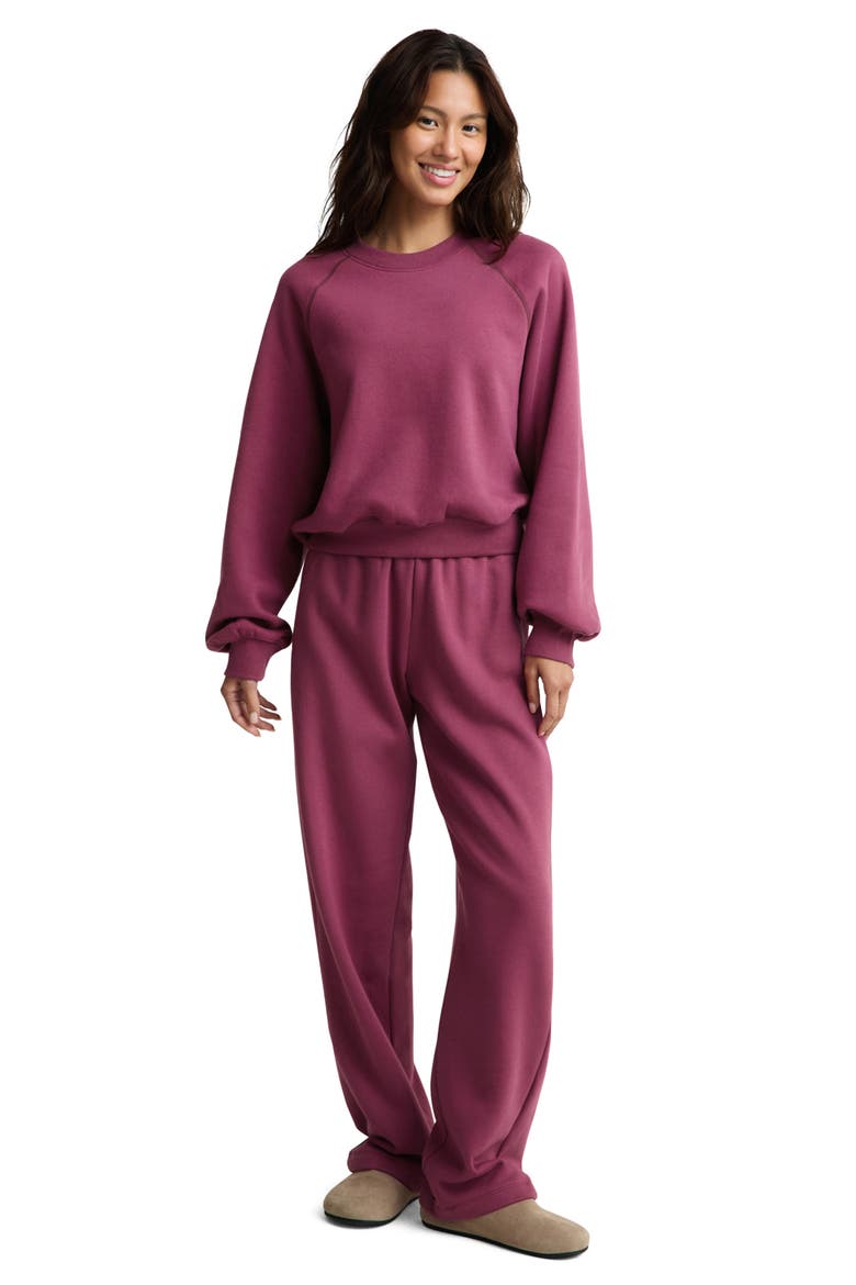Luxefleece Colorblocked Sweatshirt, Alternate, color, POMEGRANATE COLOR BLOCK