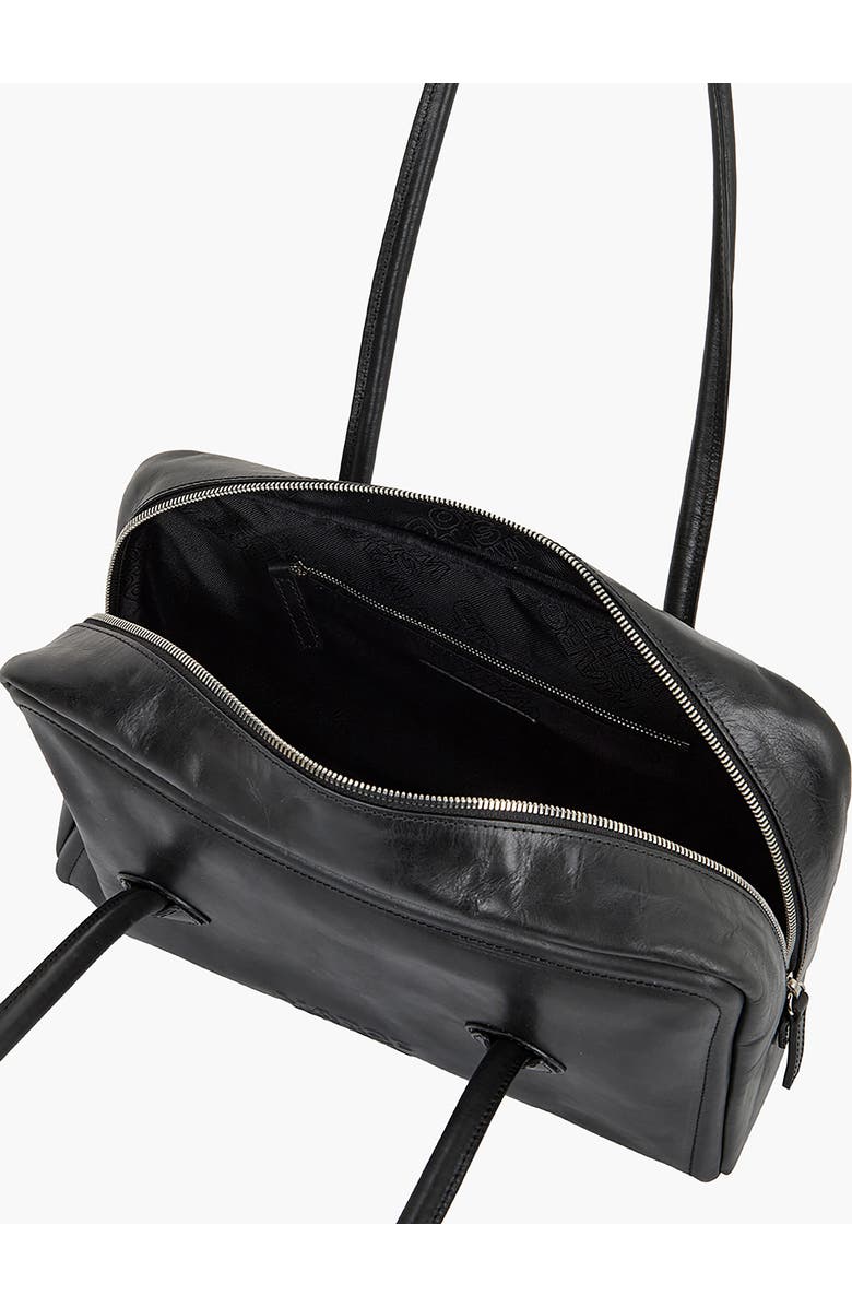 MARGESHERWOOD Boston Leather Shoulder Bag, Alternate, color, Black Pull-Up