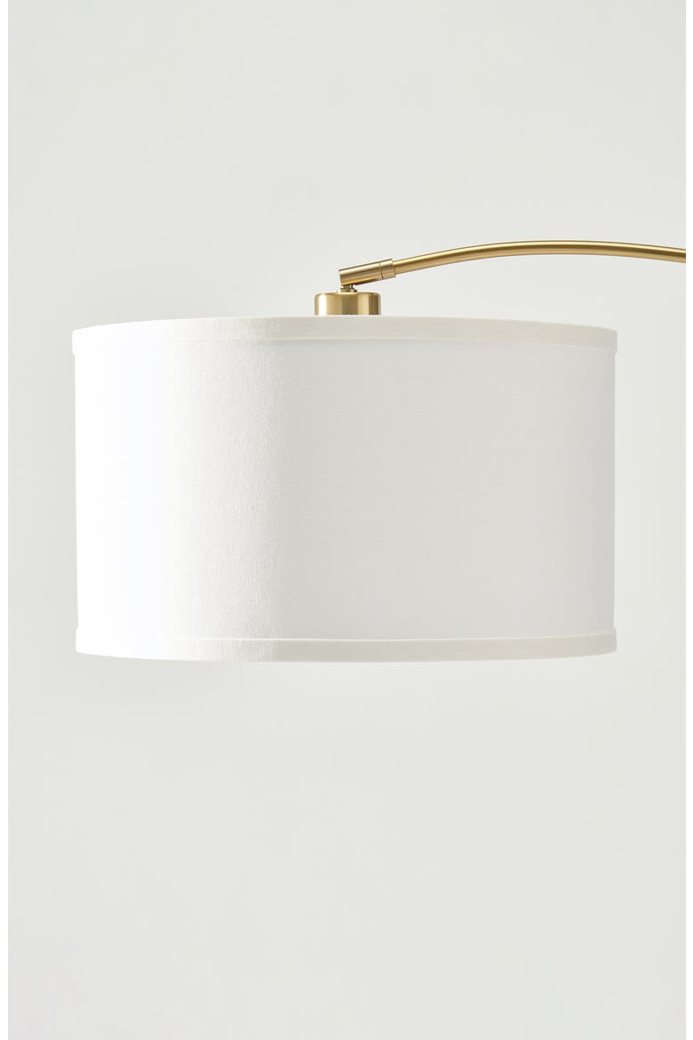 Logan 76" Modern Extendable LED Floor Lamp with Fabric Drum Shade, Bulb Included, Alternate, color, ANTIQUE BRASS