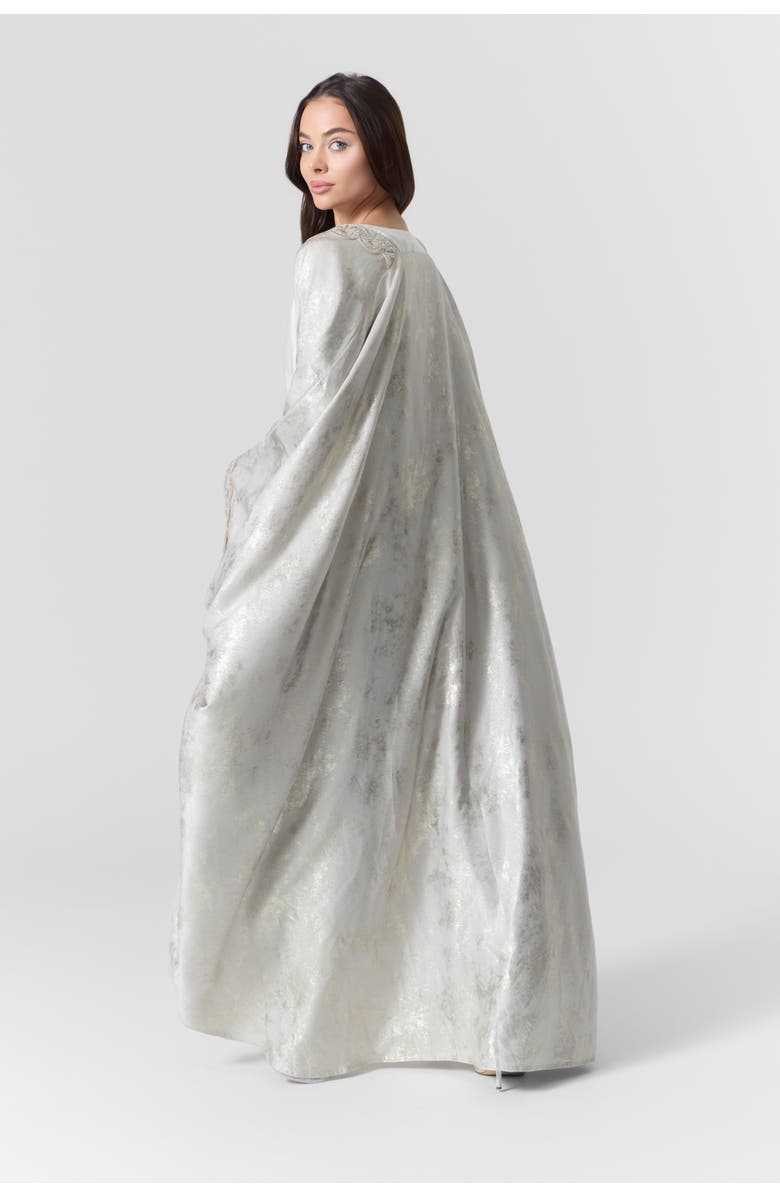 Le Fafo Luna Metallic Silk Abaya Set, Alternate, color, 