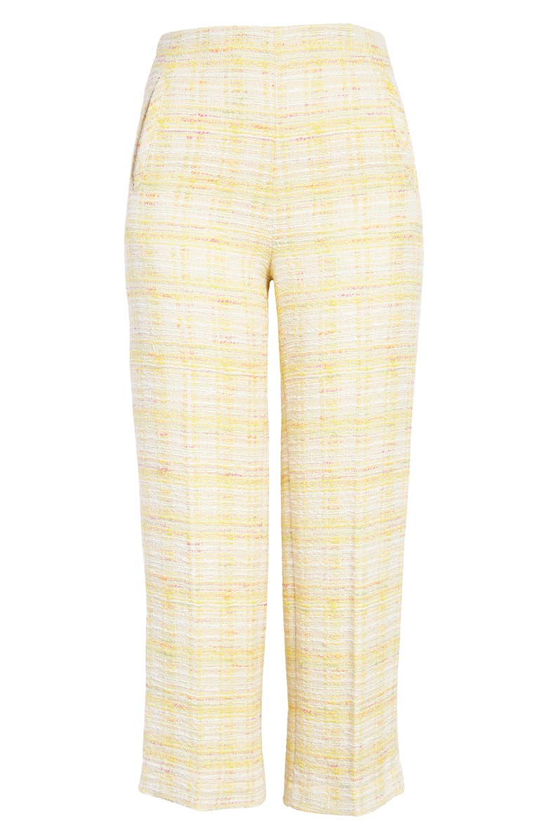 Lisa Marie Fernandez Crop High Waist Straight Leg Cotton Blend Tweed Pants, Alternate, color, 