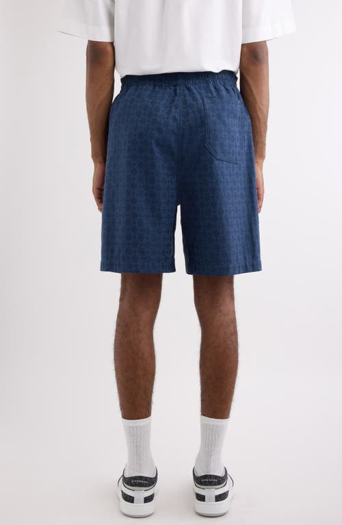 Givenchy Monogram 72 Jacquard Denim Bermuda Shorts In Grey/blue