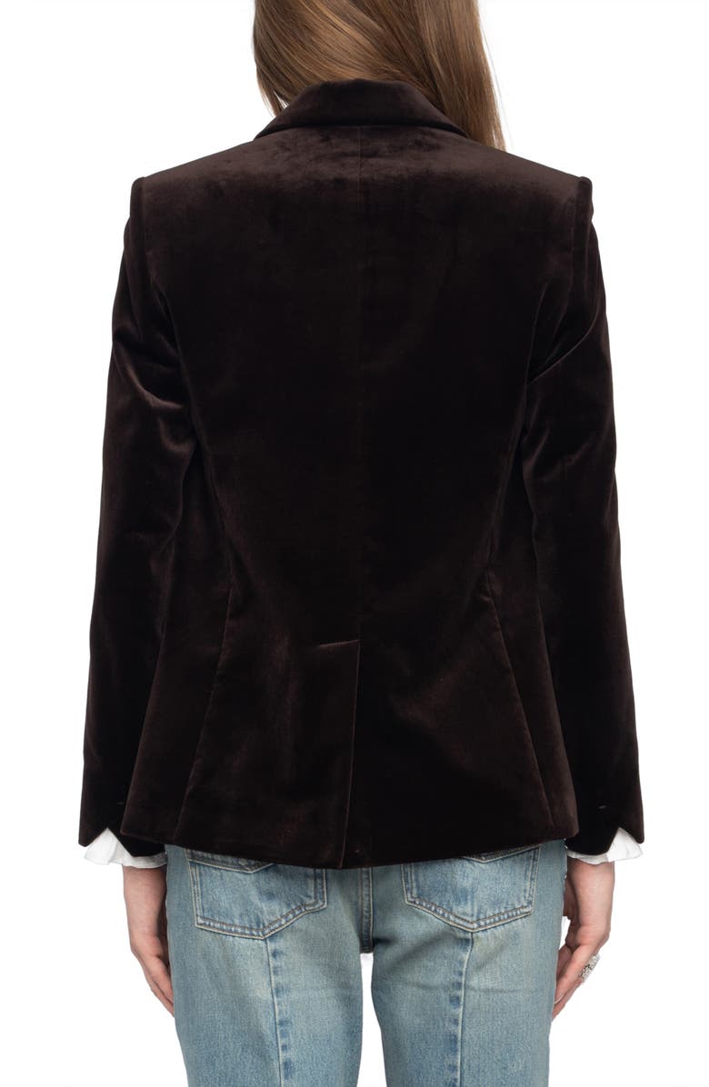Zadig & Voltaire Vavy Cotton Velveteen Blazer, Alternate, color, Dark Chocolate