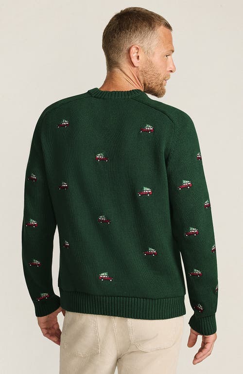 Lands' End Classic Cotton Drifter Signal Flags Crew Neck Sweater In Green