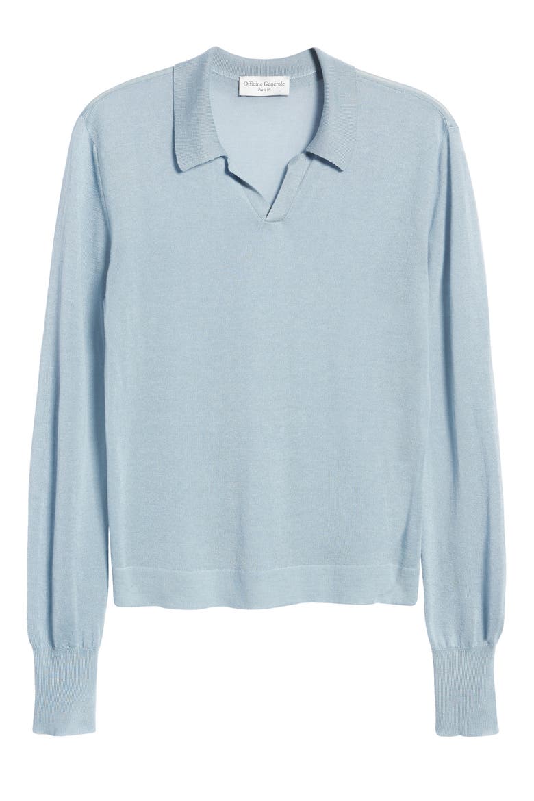 Kit Lyocell & Cashmere Polo, Alternate, color, FADEDBLUE