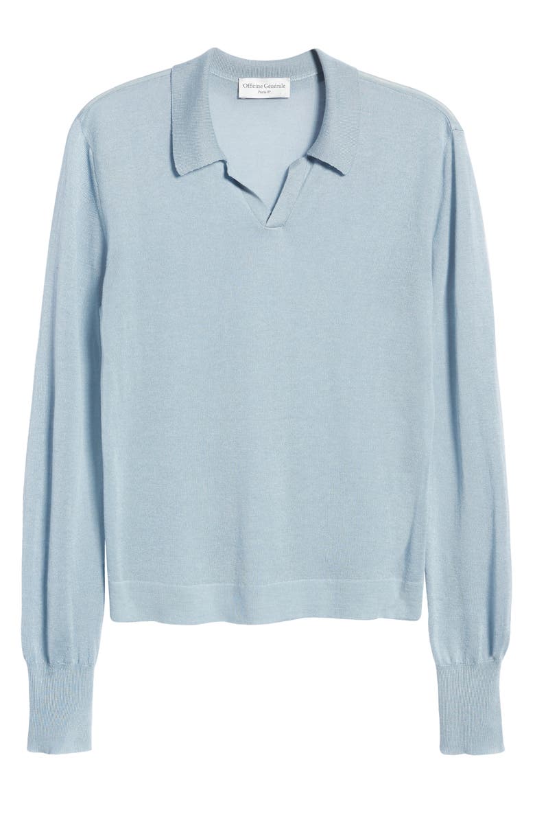 Officine Générale Kit Lyocell & Cashmere Polo, Alternate, color,