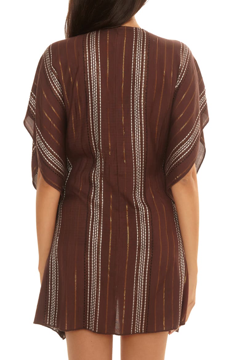 Radiance Metallic Stripe Cover-Up Tunic, Alternate, color, MOCHA
