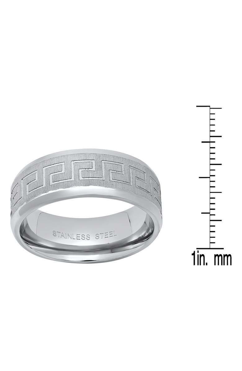 HMY JEWELRY Men's Greek Key Brushed Band Ring, Alternate, color,