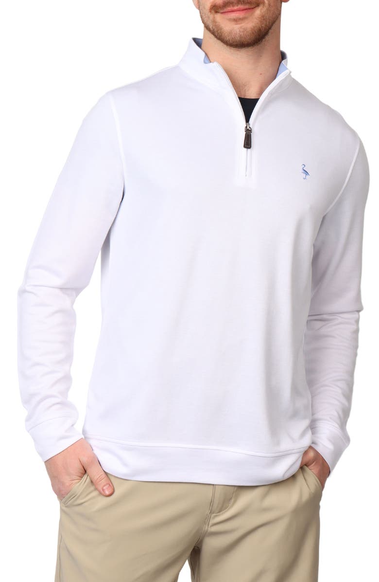 TailorByrd Modal Blend Quarter Zip Polo, Main, color, Dove White