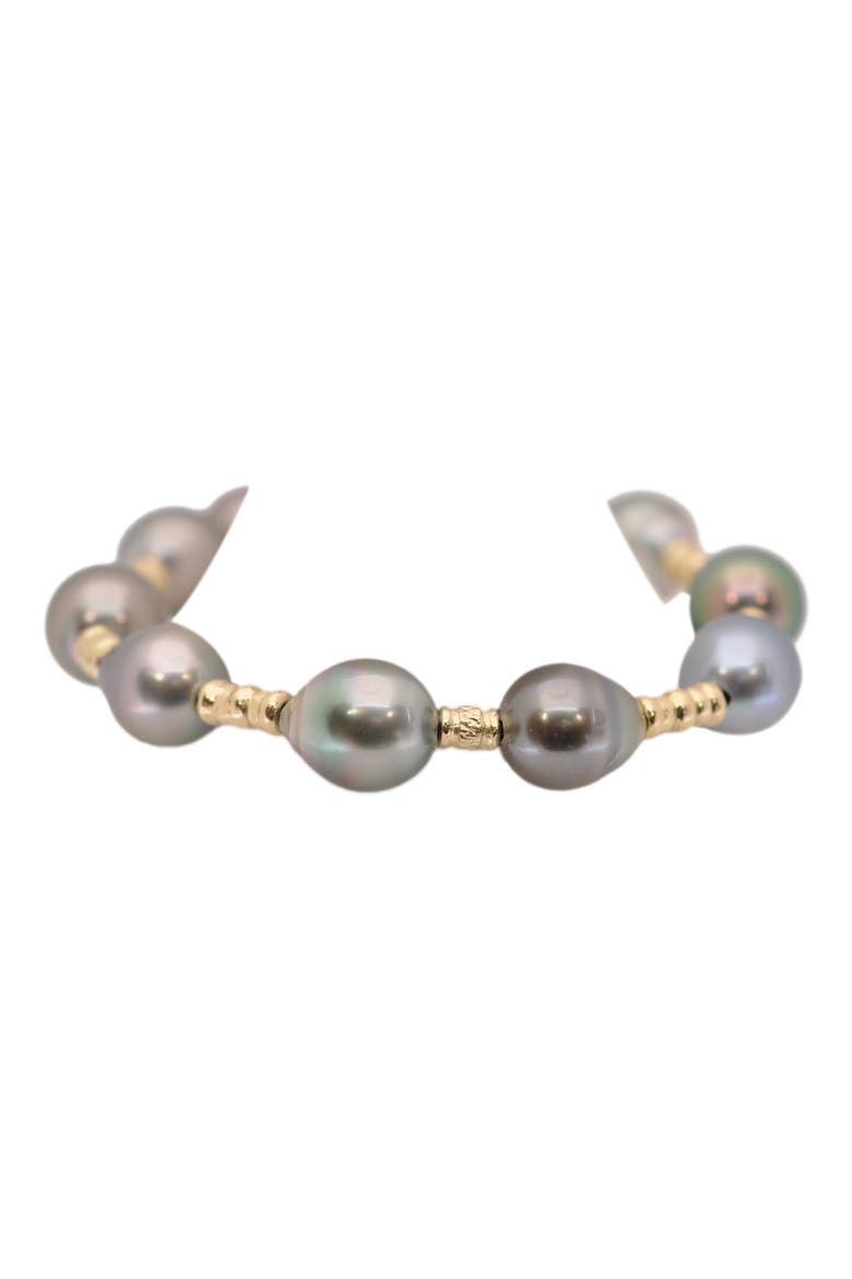 Tahitian Pearl Beaded Slider Bracelet, Alternate, color, GREY