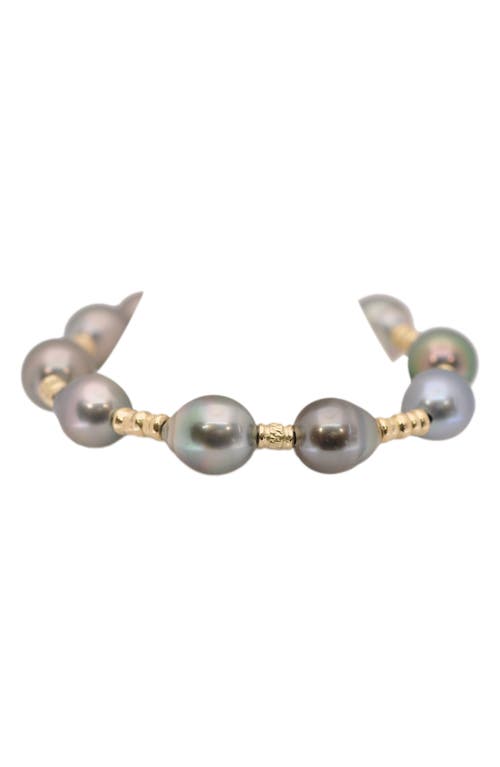 Armenta Tahitian Pearl Beaded Slider Bracelet In Grey