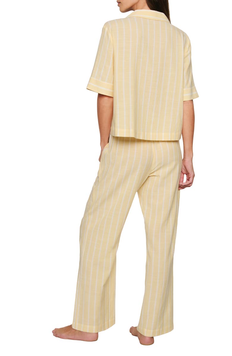 Eberjey Nautico Stripe Pajamas, Alternate, color, Classic Stripe Sunbeam/ Ivory